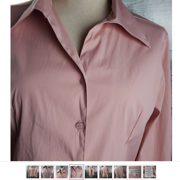 Beechers Brook Women sz L Long Sleeves Casual Business Buttons Down Fuschia - Picture 4 of 9